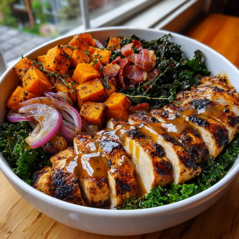 Maple Dijon Chicken and Roasted Sweet Potato Bowls