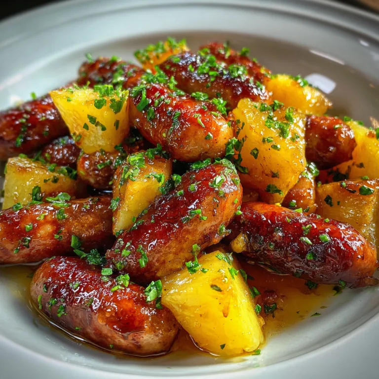 Sweet & Tangy Pineapple Glazed Sausages