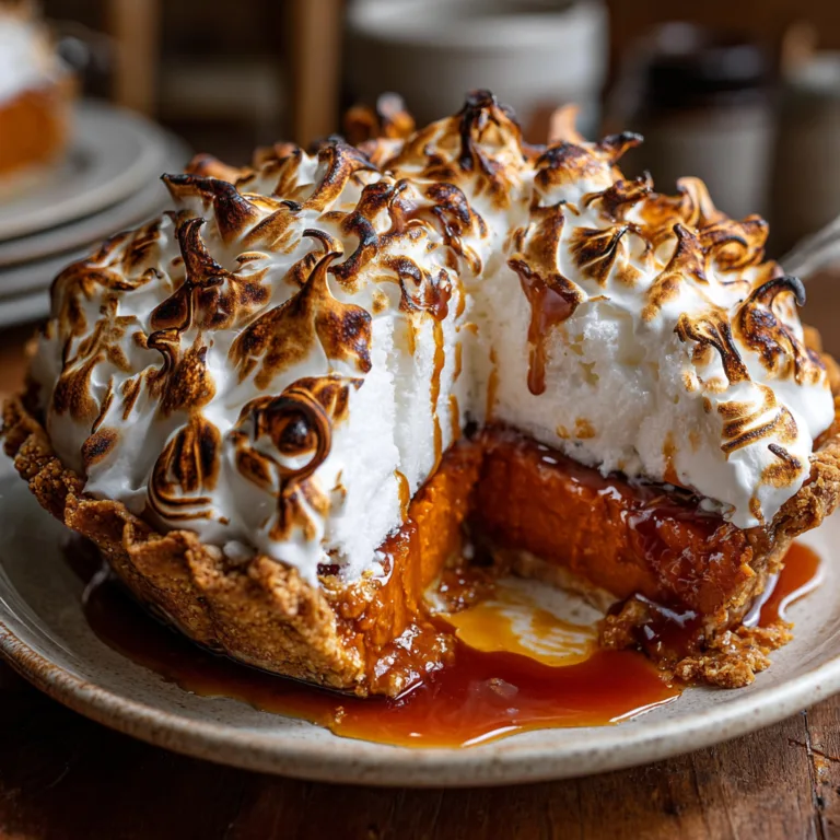 Bourbon Sweet Potato Pie with Toasted Meringue