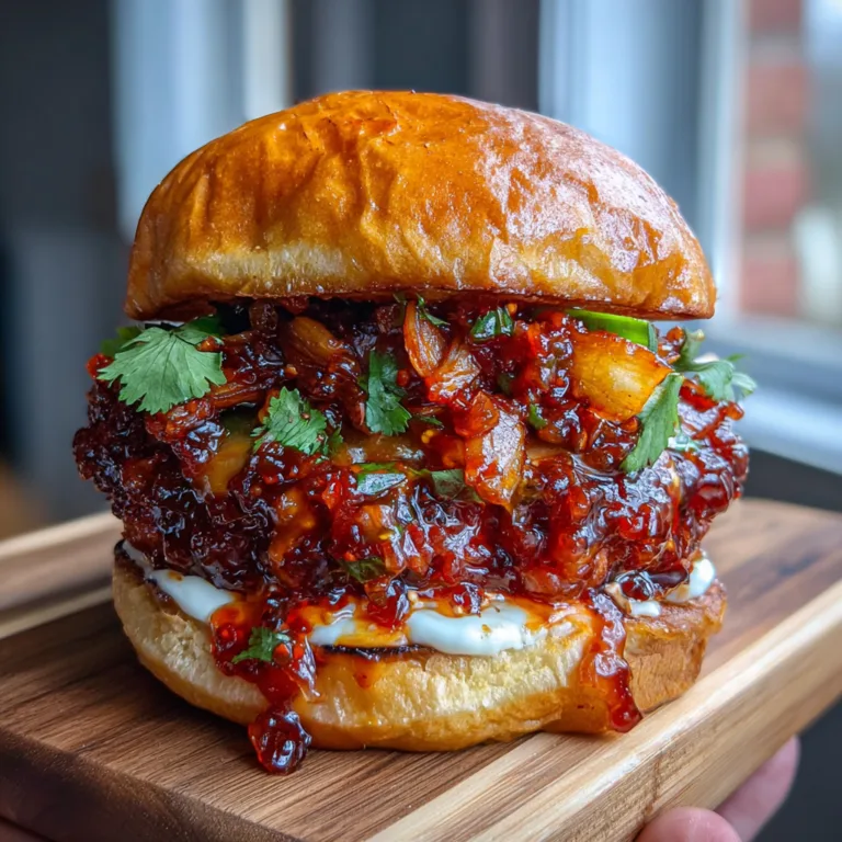 Gochujang Chicken Burgers with Kimchi Bacon Jam