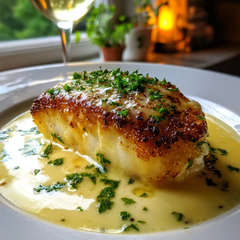 Pan-Seared Halibut with Zesty Lemon Beurre Blanc