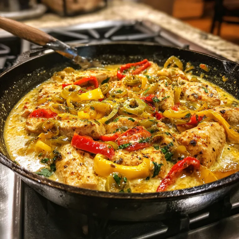 Creamy Pepperoncini Chicken Skillet