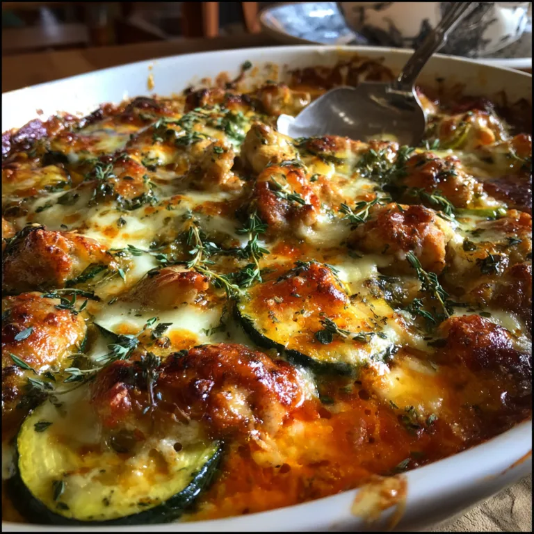 Mediterranean Chicken Zucchini Bake