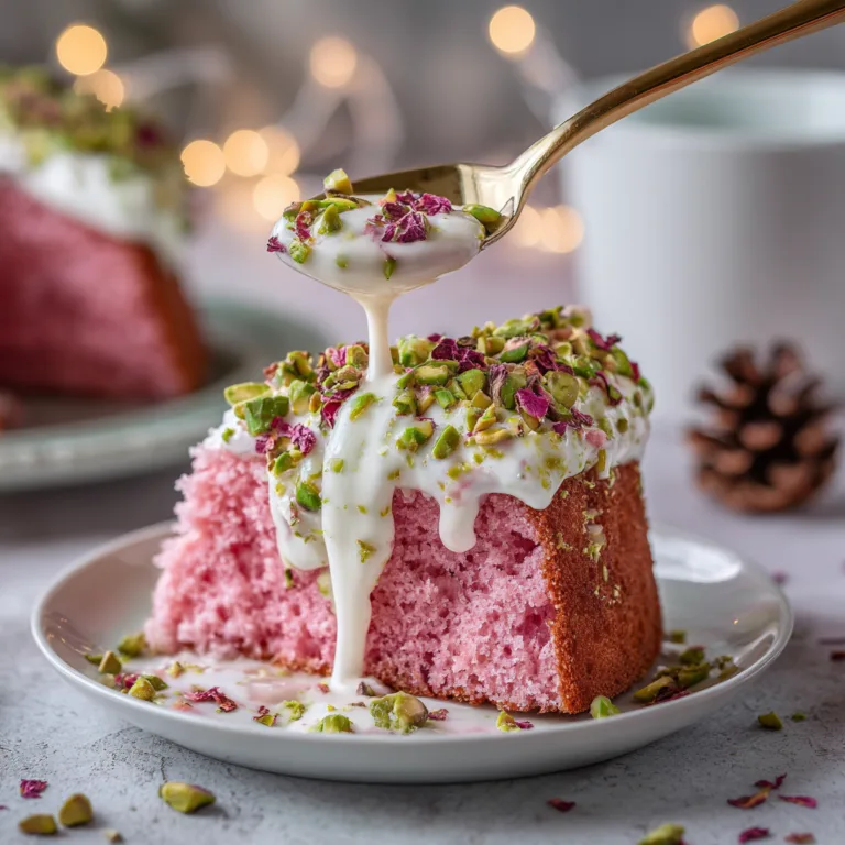 Pistachio Rose Milk Cake