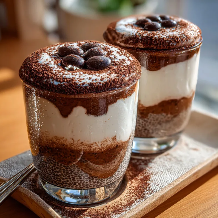 High Protein Tiramisu Chia Pudding