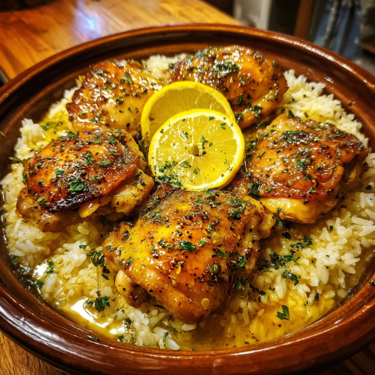 Slow Cooker Lemon Herb Chicken and Rice