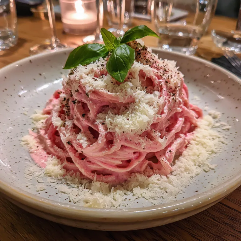 Romantic Creamy Pink Beet Pasta