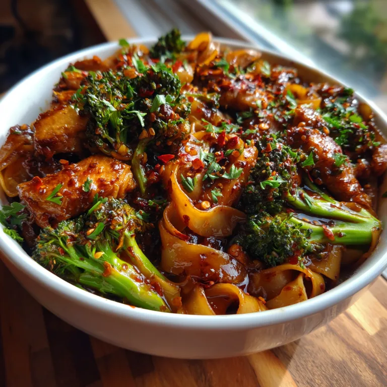 Spicy Garlic Chicken and Broccoli Noodle Bowls