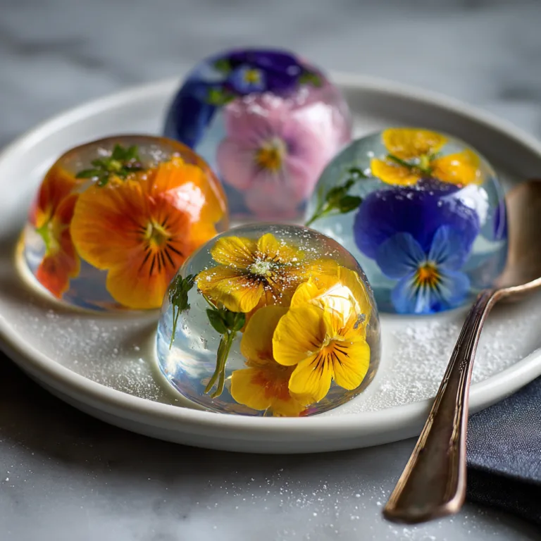 Crystal-Clear Edible Flower Agar Agar Jellies