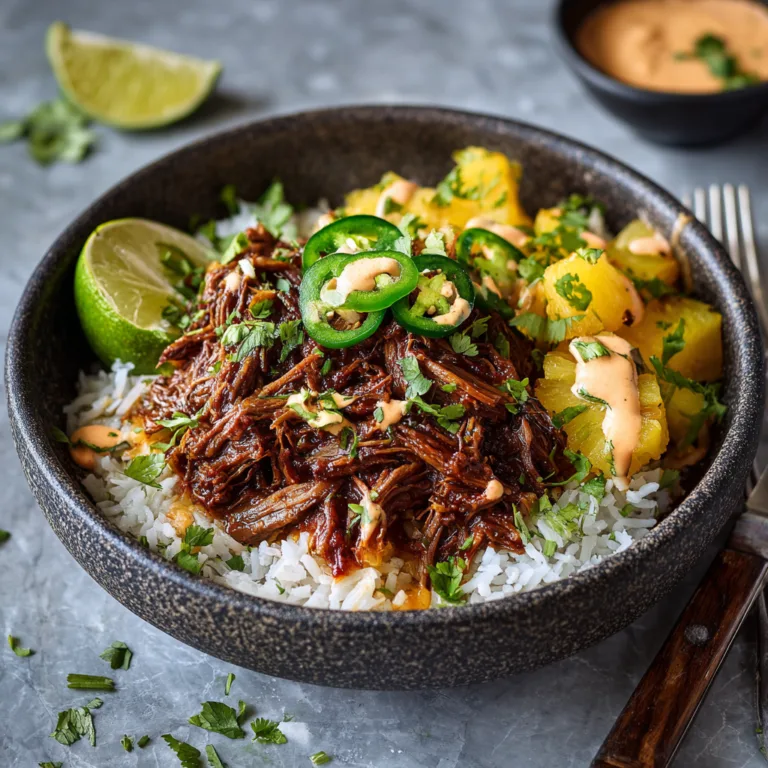 Crockpot Chipotle Pineapple Pot Roast Bowls