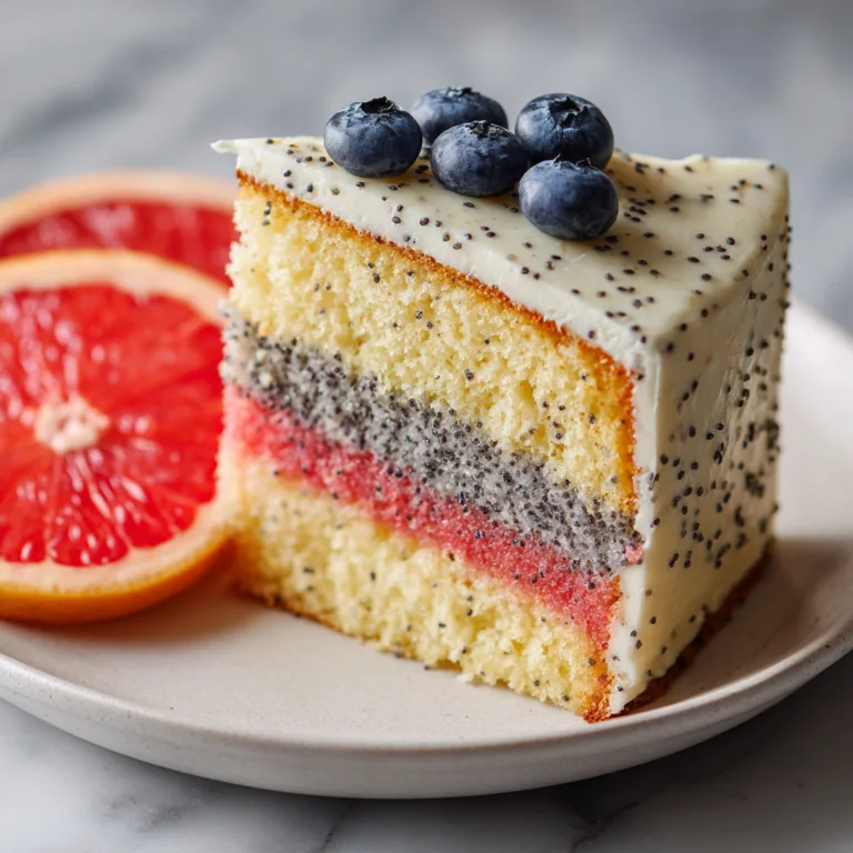 Layered Grapefruit Poppy Seed Cake