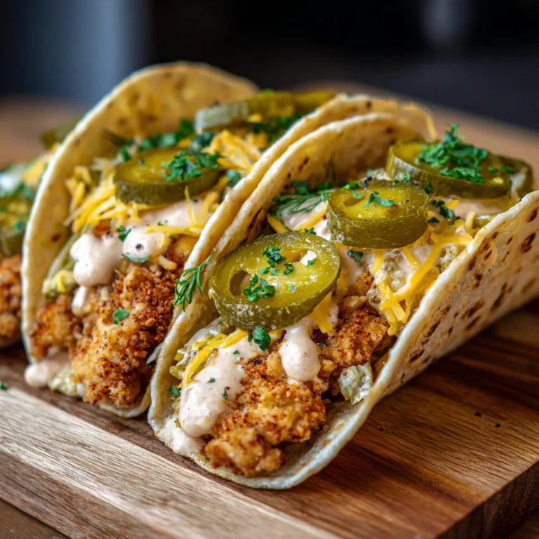 Crispy Dill Pickle Chicken Tacos