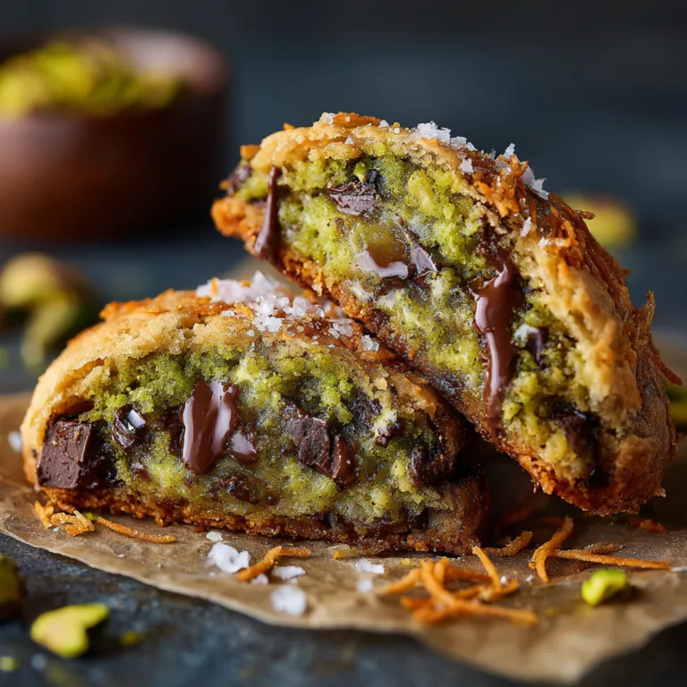 Viral Pistachio Knafeh Stuffed Chocolate Chip Cookies