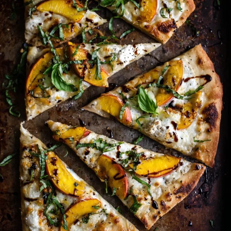 Delicious Peach and Basil Flatbread Pizza: The Ultimate Sweet and Savory Summer Slice