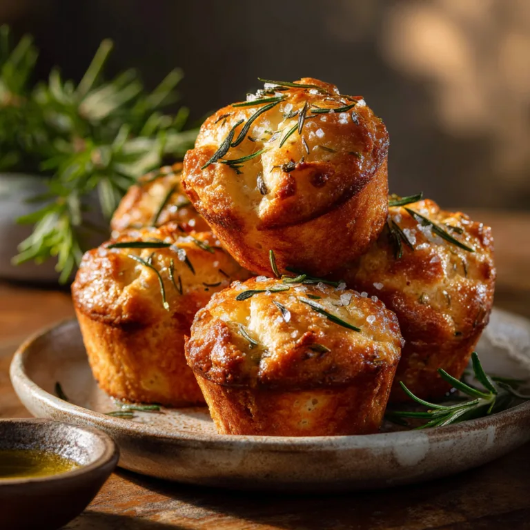 Golden Crust Garlic Rosemary Focaccia Muffins
