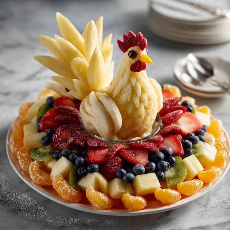 Fruit Rooster Centerpiece Platter
