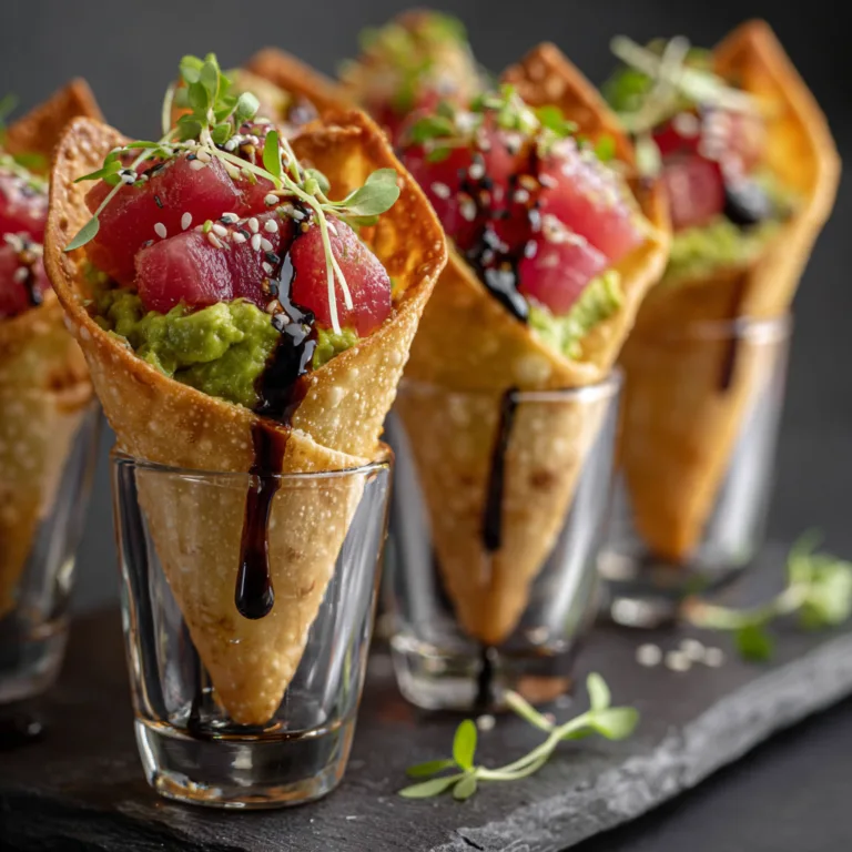 Creative Sushi Wonton Cones