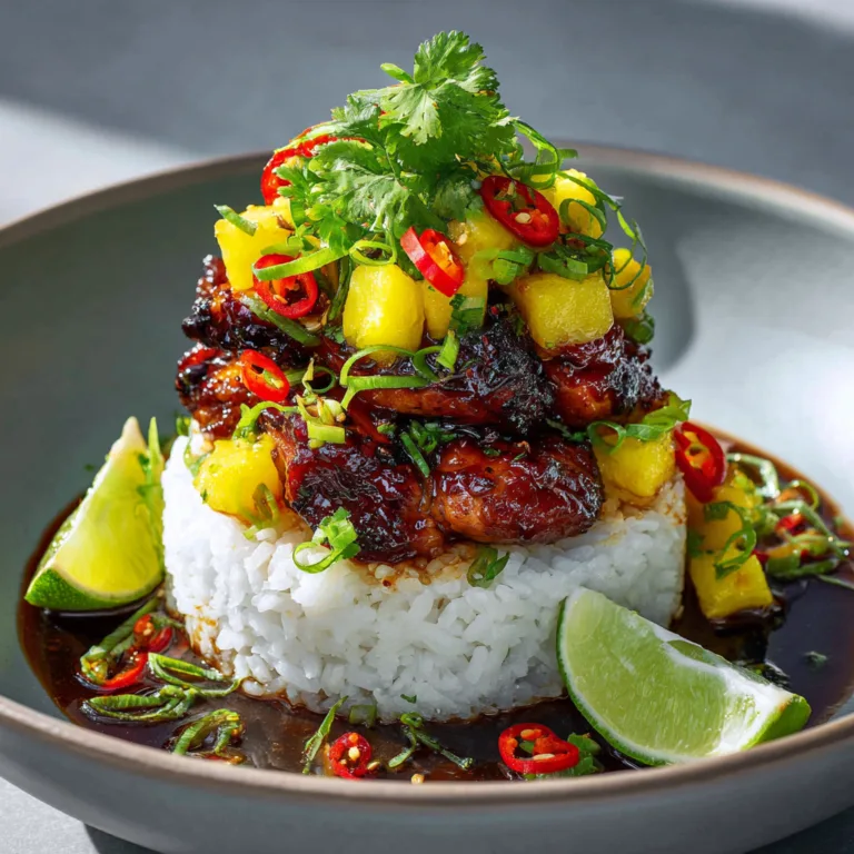 Hawaiian Huli Huli Chicken Stack