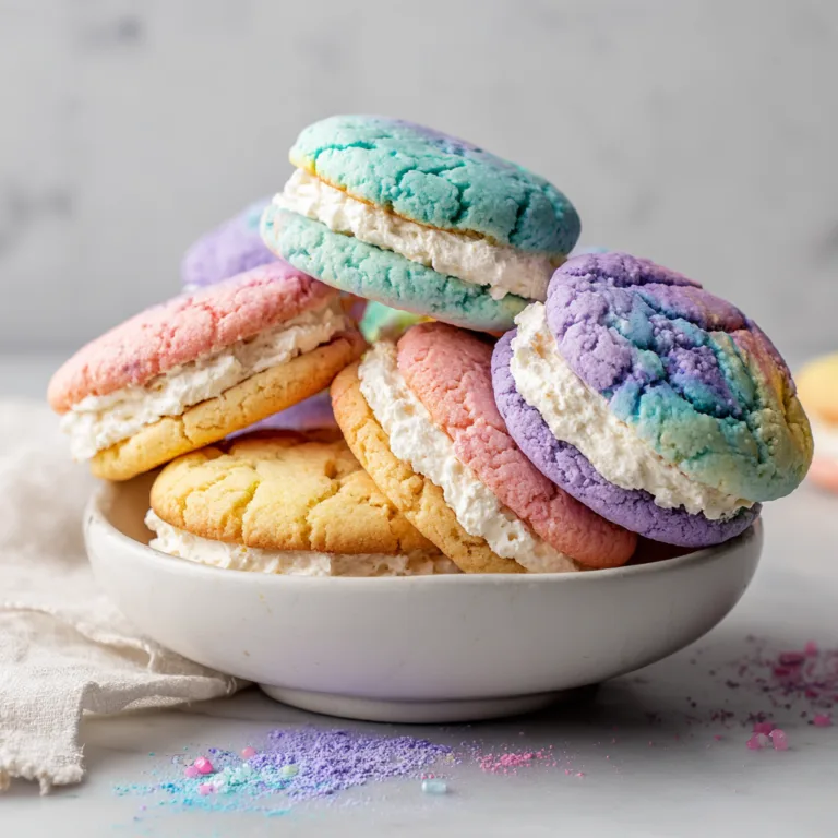 Soft Pastel Sugar Cookie Sandwiches: A Bite of Cheerful Color