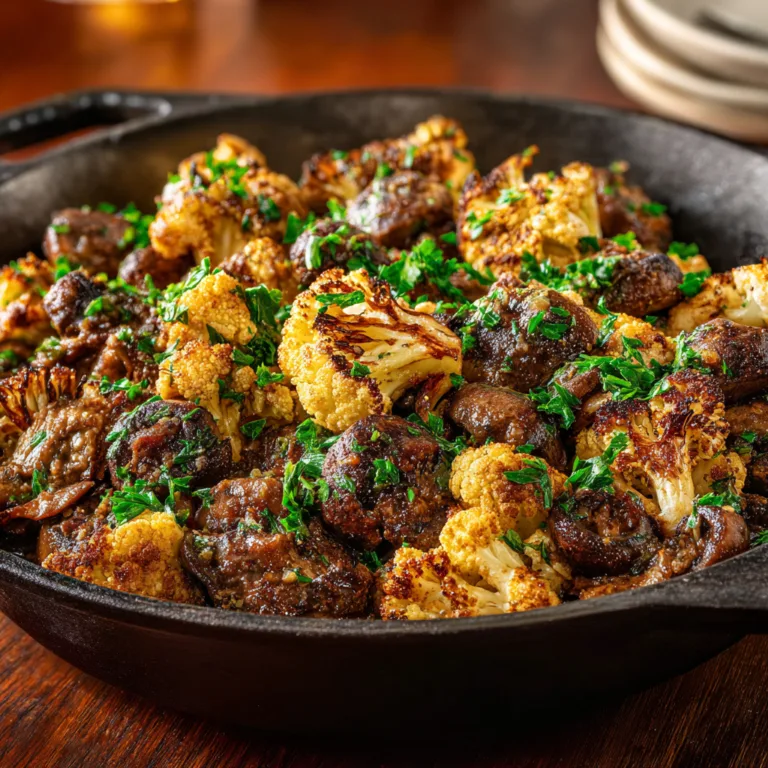 Garlic Mushroom and Cauliflower Skillet