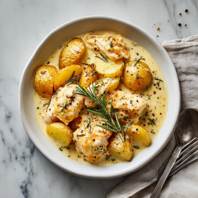Cod & Potatoes in Rosemary Cream Sauce