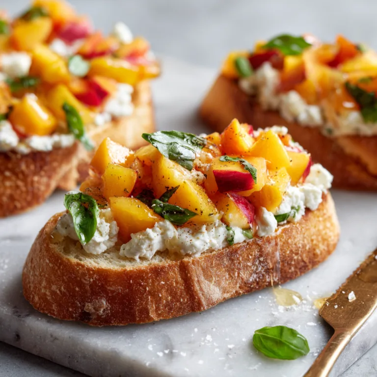 Peach and Goat Cheese Bruschetta with Honey