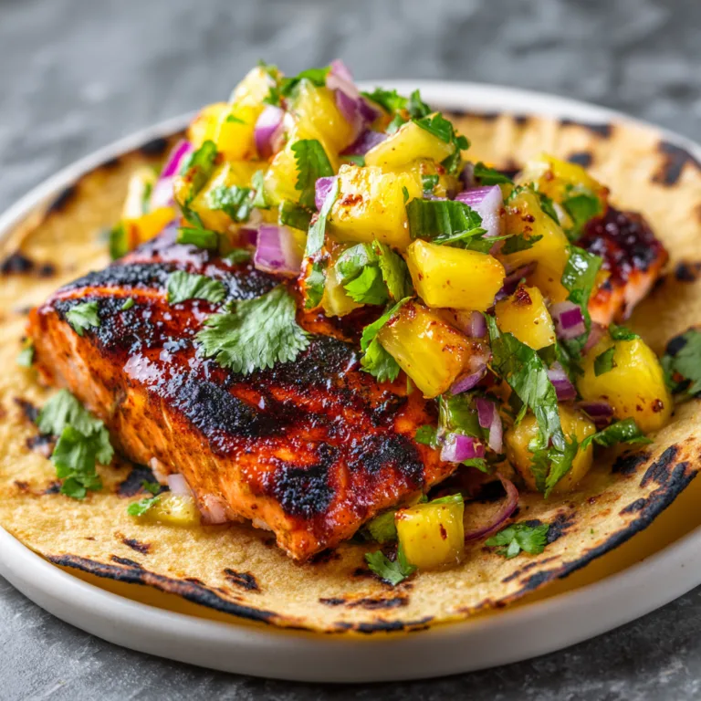 Gourmet Smoky Chipotle Honey Salmon Tacos