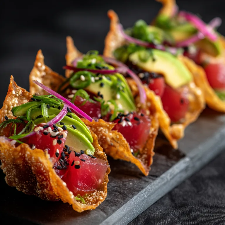 Ahi Tuna Tartare Wonton Tacos: The Ultimate Restaurant-Quality Appetizer