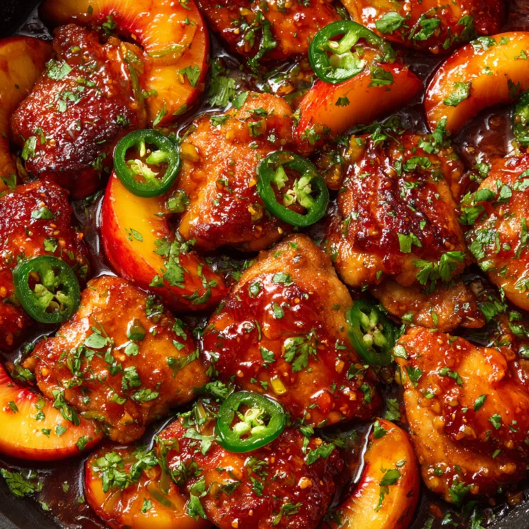 Sweet and Spicy Jalapeño Peach Chicken
