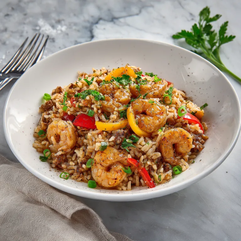 Quick & Easy Shrimp Sausage Dirty Rice Recipe