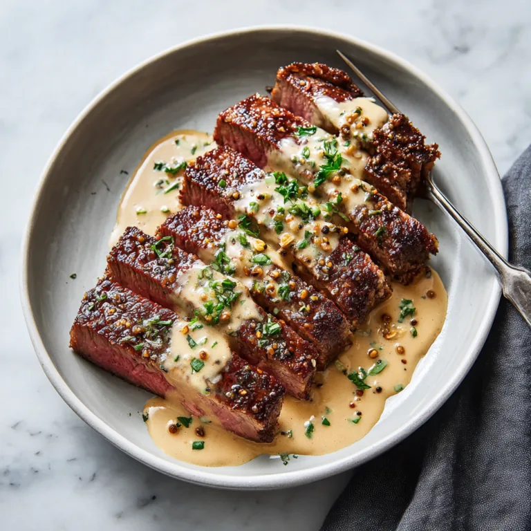 Decadent Steak with Bourbon Garlic Cream Sauce