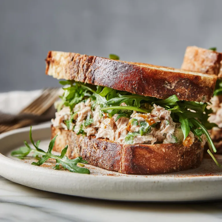Arugula and Tuna Sourdough Sandwich