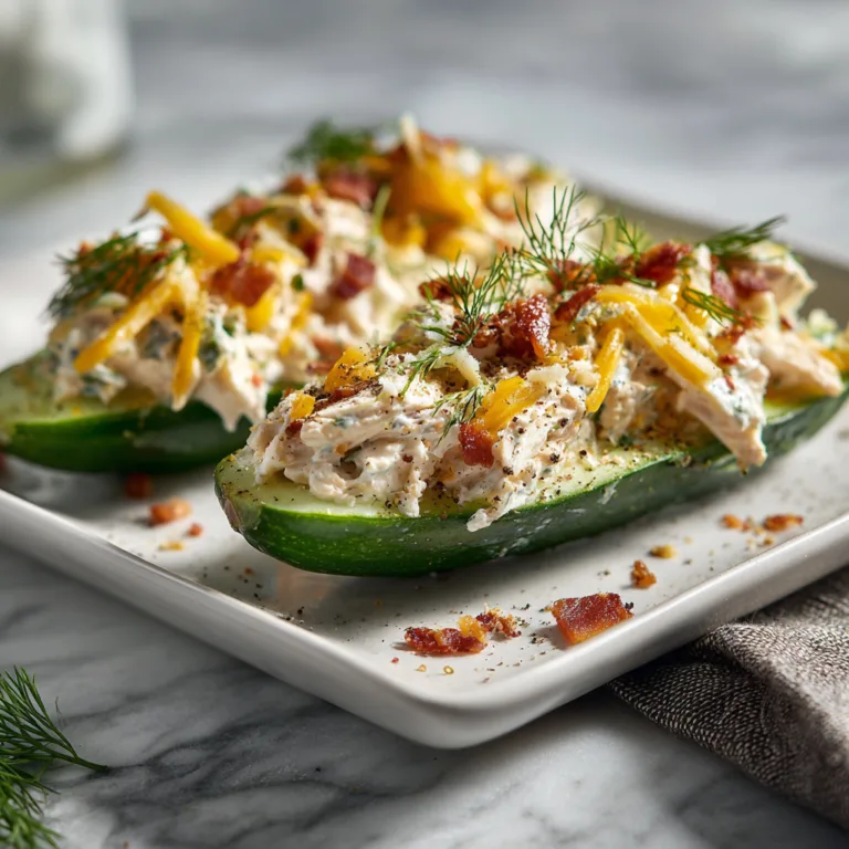 Bacon Ranch Chicken Salad Cucumber Boats Recipe – Healthy & Low Carb